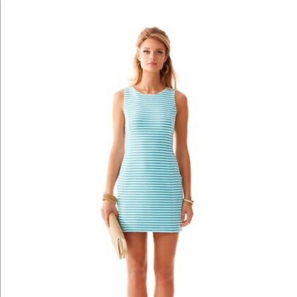 Lilly Pulitzer Shorely Blue Ottoman Shift Dress